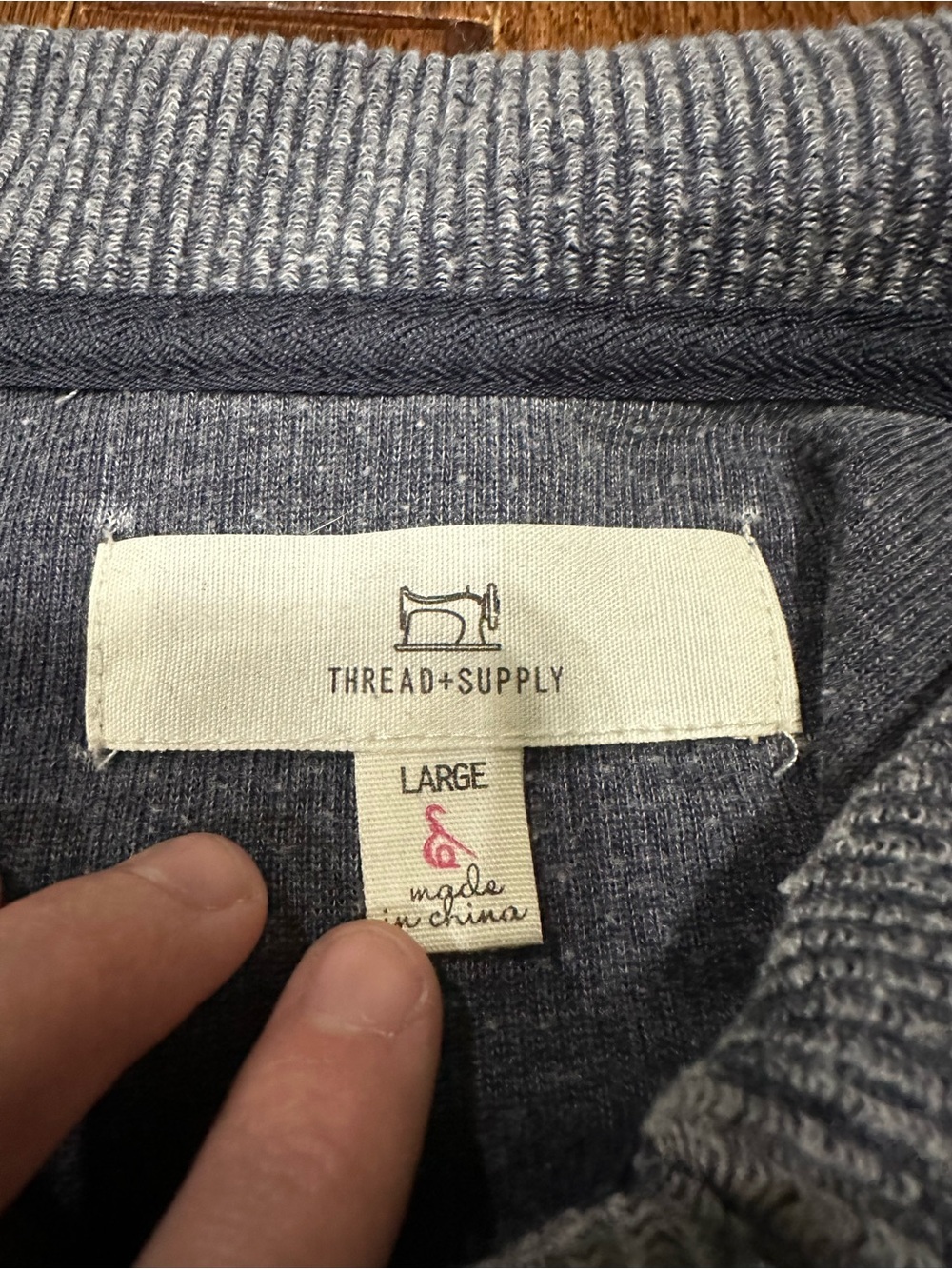 Thread & Supply Ribbed Blue Shacket Size Large - Picture 2 of 5
